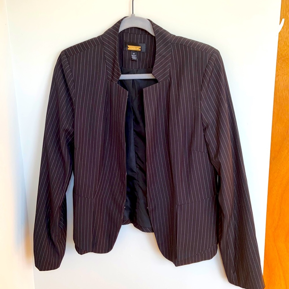 Greylin Pinstripe Black Blazer